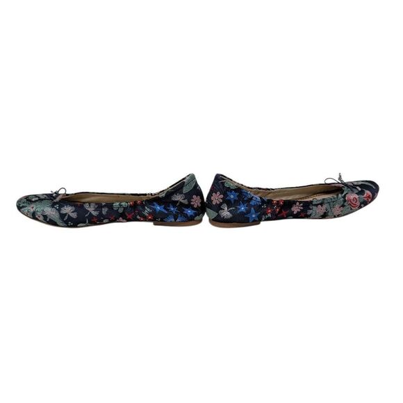Sam Edelman 8M Blue Felicia Ballet Flats Floral Jacquard Satin Boho Evening - Picture 9 of 10